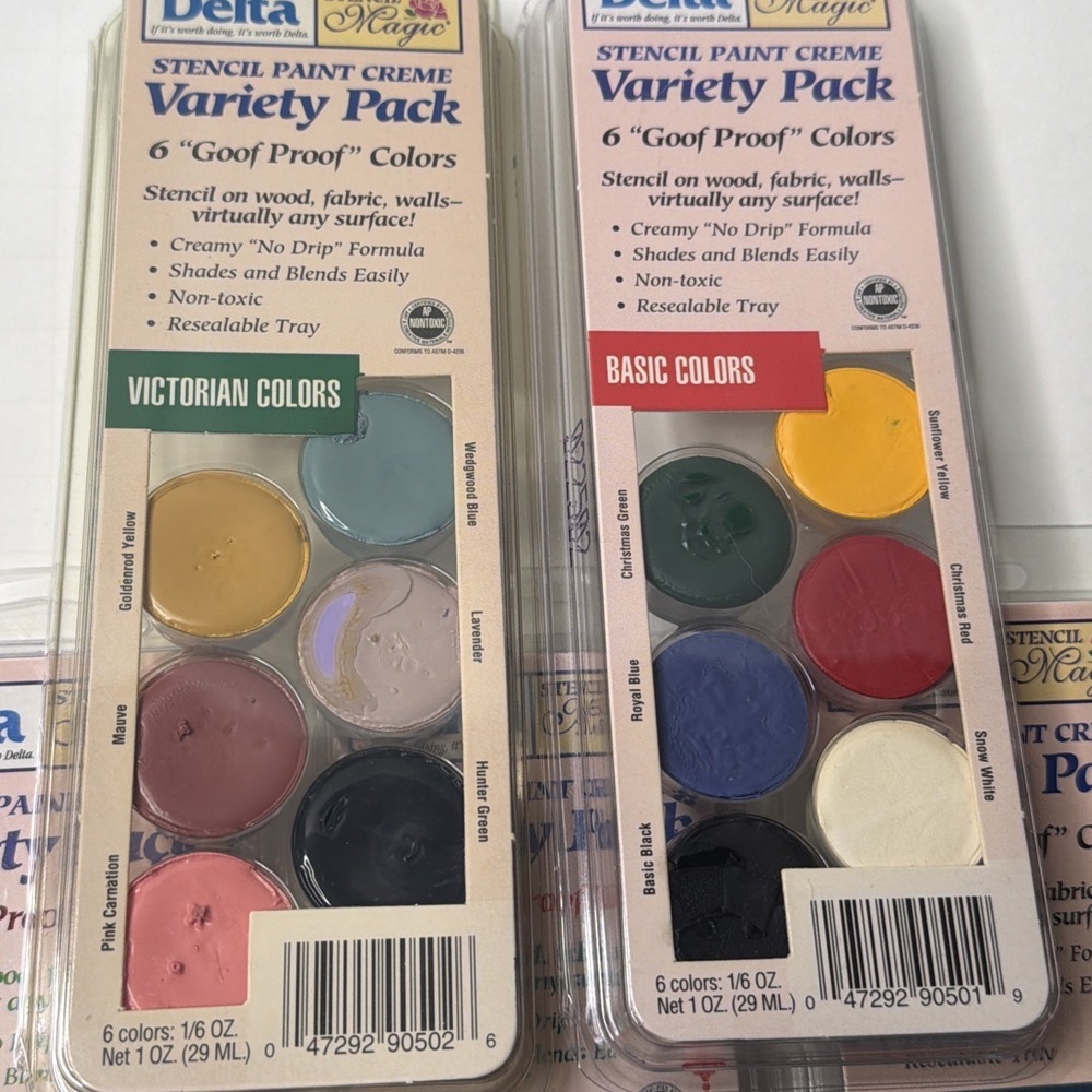 (5)VTG Stencil Magic by Delta Oil Stencil Paint Variety Packs "Goof-Proof" - Picture 2 of 3